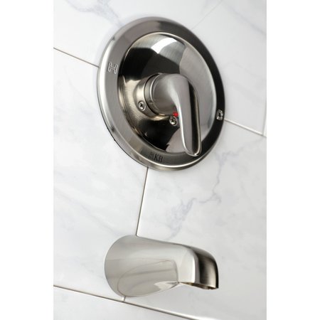 Kingston Brass Tub and Shower Faucet, Brushed Nickel, Wall Mount KB538LTO